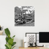 狭軌蒸気列車プーフィングエンジン ポスター (ホームオフィス)