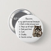 狸おもしろい心動物ユーモアかわいい水彩 缶バッジ (正面&裏面)