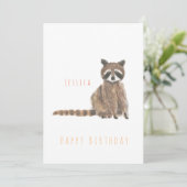 狸のハッピーバースデーグリーティングカード  招待状 (スタンド正面)