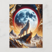 狼がクリムゾン・ムーンで吠える ポストカード (正面)