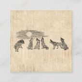 狼がムーン・ヴィンテージ・ウルフ・アート エンクロージャーカード (正面)