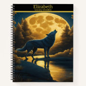狼が夜に魔法をかける満月を静める ノートブック (正面)