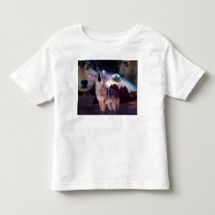 狼が宇宙を遠吠えする トドラーTシャツ