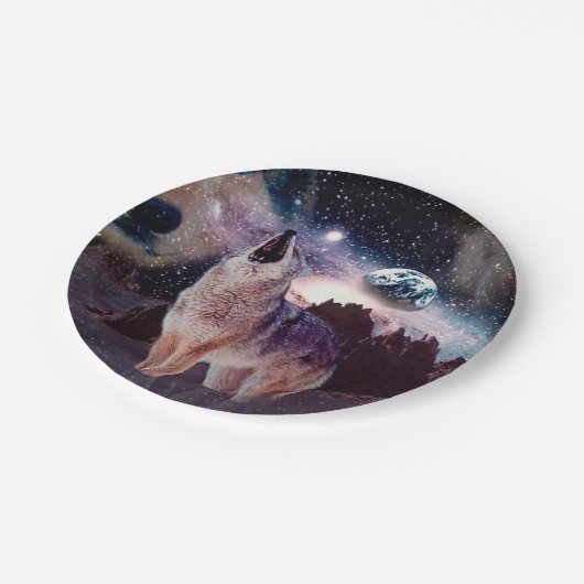 狼が宇宙を遠吠えする ペーパープレート (アングル)