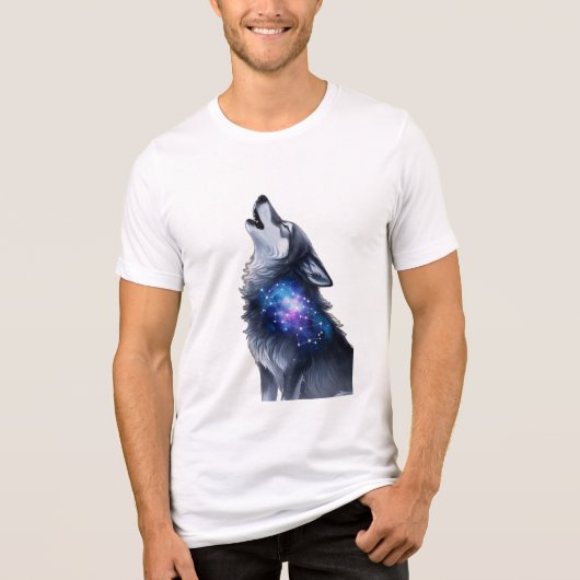 狼が星のように吠える銀河系 トライブレンドＴシャツ (正面)