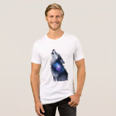 狼が星のように吠える銀河系 トライブレンドＴシャツ (正面全面)