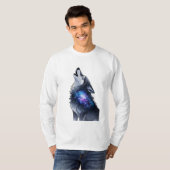 狼が星のように吠える銀河系 Tシャツ (正面フル)