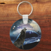 狼が月で吠える キーホルダー (正面)