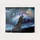 狼が月で吠える タペストリー (正面(横))