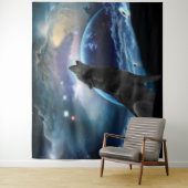 狼が月で吠える タペストリー (インサイチュ)