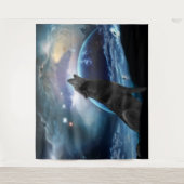 狼が月で吠える タペストリー (正面)