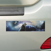 狼が月で吠える バンパーステッカー (車上)