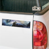 狼が月で吠える バンパーステッカー (トラック上)