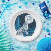 狼が月で吠える ペーパープレート (パーティー)