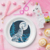 狼が月で吠える ペーパープレート (パーティー)