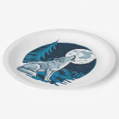 狼が月で吠える ペーパープレート (アングル)