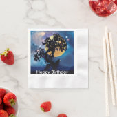 狼が月で吠える 縁ありカクテルナプキン (インサイチュ)