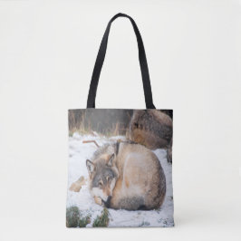 狼が眠っている トートバッグ