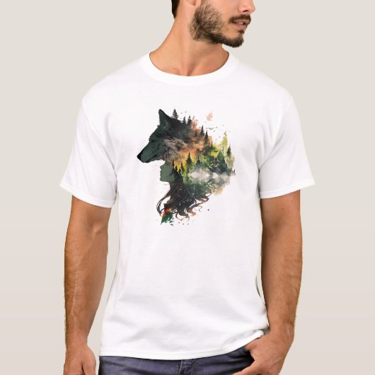 狼とインディアン女 Tシャツ (正面)