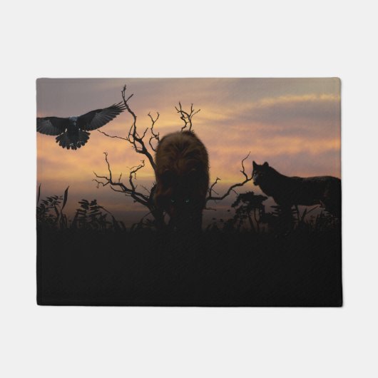 狼とレイヴン ドアマット (正面)