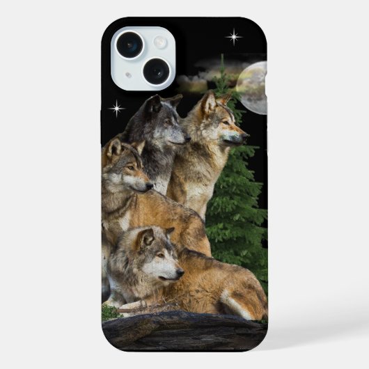 狼と月 iPhoneケース (裏面)