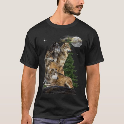 狼と月 Tシャツ (正面)
