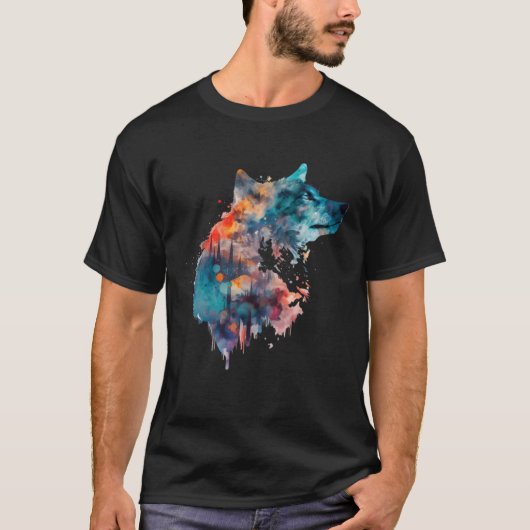 狼と狼の男性女性子供 58 Tシャツ (正面)