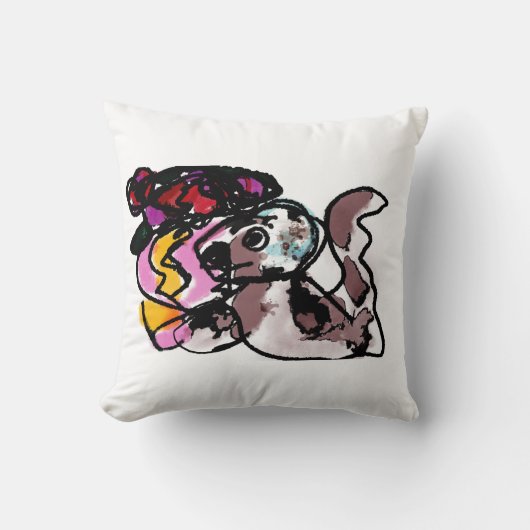 狼と花の喜び クッション (正面)