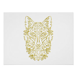 狼に似た金ゴールド ポスター