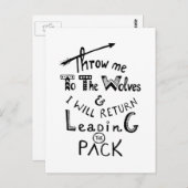 狼に投げ出せ! モチベーションを高める名言 ポストカード (正面/裏面)