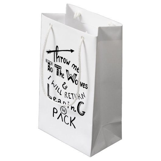 狼に投げ捨てろ！やる気を起こさせる引用文 スモールペーパーバッグ (裏面アングル)