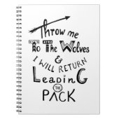 狼に投げ捨てろ!やる気を起こさせる引用文 ノートブック (正面)