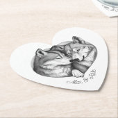 狼のカップル ペーパーコースター (アングル)