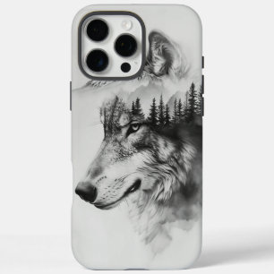 狼のシルエットは山に溶け込む iPhone 16 PRO MAXケース