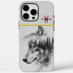 狼のシルエットは山に溶け込む iPhone 16 PRO MAXケース