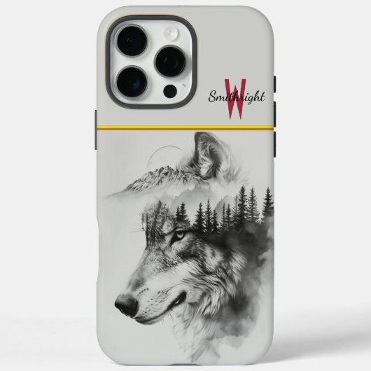狼のシルエットは山に溶け込む Case-Mate iPhoneケース (裏面)