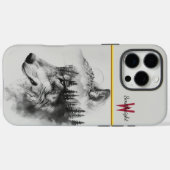 狼のシルエットは山に溶け込む Case-Mate iPhoneケース (裏面 (横))