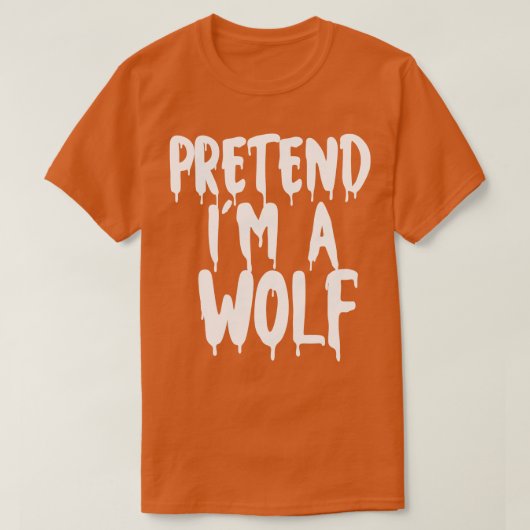 狼のハロウィーンのカップルのコスチュームのハロウを装う Tシャツ (デザイン正面)