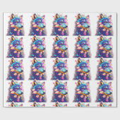 狼のパターンが明るくなる ラッピングペーパー (フラット)