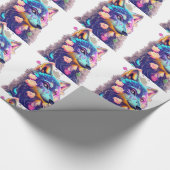 狼のパターンが明るくなる ラッピングペーパー (角)