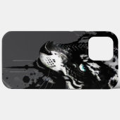 狼のモチーフのスマホケース 凶暴な黒と白のデザイン Case-Mate iPhoneケース (裏面 (横))