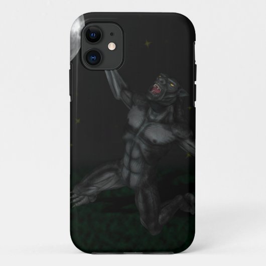 狼のリュカンが月で吠えて吠える男 Case-Mate iPhoneケース (裏面)