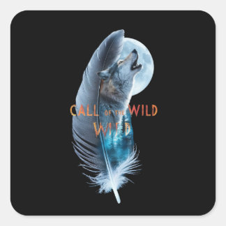 狼の先端が月に向かって遠吠え(2) スクエアシール