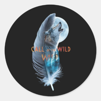 狼の先端が月に向かって遠吠え(2) ラウンドシール