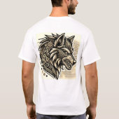 狼の写真のシャツ Tシャツ (裏面)