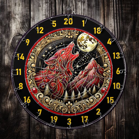 狼の叫び声は自由と力を反射する ダーツボード