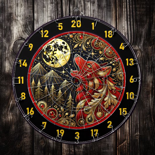 狼の叫び声は自由と力を表している ダーツボード