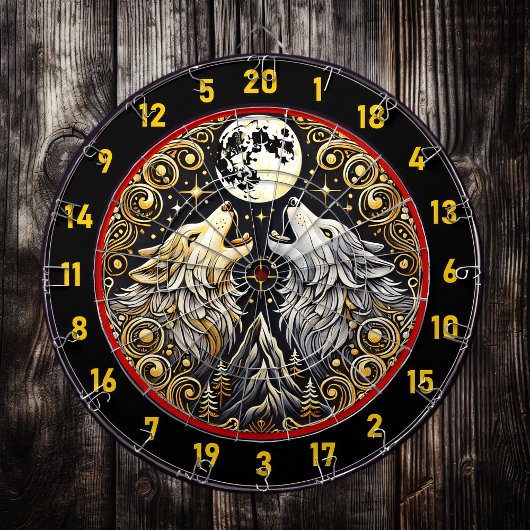 狼の叫び声は自由と力を表している ダーツボード