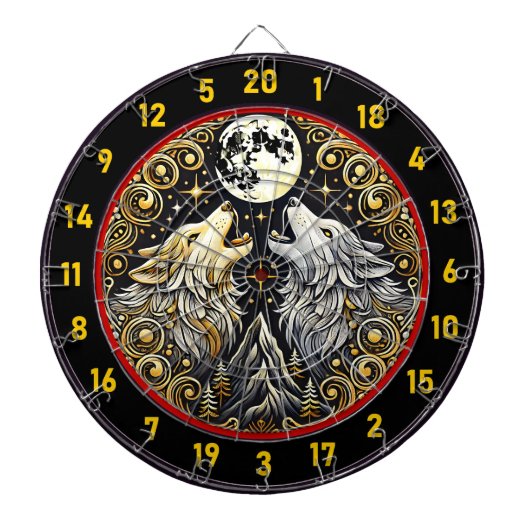 狼の叫び声は自由と力を表している ダーツボード (正面)