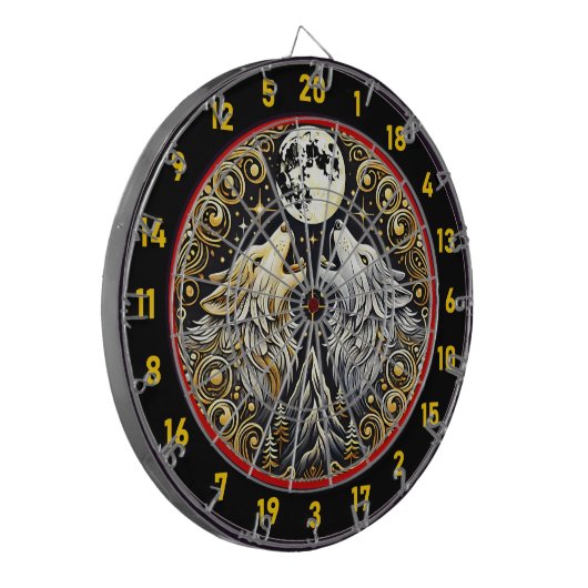 狼の叫び声は自由と力を表している ダーツボード (正面左)